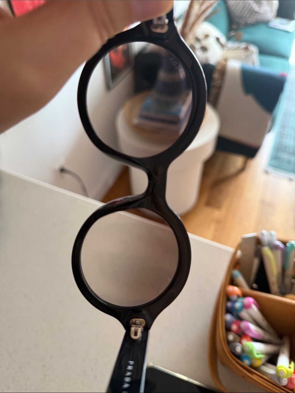 Prada Black Round Sunglasses with Gradient Lenses - Picture 11 of 12